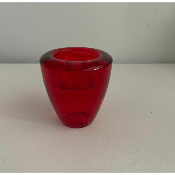 Vintage Red Glass Votive Holder beautiful Czech Republic item - Picture 3 of 3